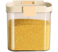 Bac de rangement hermétique pour riz avec joint en silicone - Conteneurs à céréales empilables pour l'organisation du garde-manger - Distributeur de nourriture en PET transparent de 750 ml pour beige