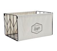 Bac de rangement - home deco factory - pliable - noir et beige
