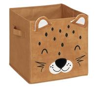 Atmosphera For Kids – Boîte de rangement Léopard pliable en velours 29x29 cm Jaune