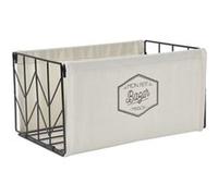 HOME DECO FACTORY, HD0123, Bac de Rangement Pliable Design Élégant, Idéal pour Jouets, Vêtements et Accessoires, Pratique et Durable, Taille S, Couleur Noir et Beige