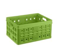 Bac de rangement plastique pliable 245x490x360mm vert capacité de charge 30 kg (SUNWARE Square folding box 32L)