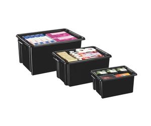 Bac de rangement plastique recy ep Strata - 32 litres - dim : H 24,1 x L 52 cm