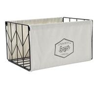 Bac de Rangement Pliable en Métal Noir et Tissu Blanc 38x28cm - LOUANE - ALTOBUY Blanc