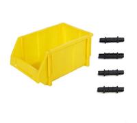 Bac de rangement pour pièces en polyéthylène haute densité 180 x 120 x 80 | Boîte de rangement pour vis, quincaillerie, outils, système d'étagères de classification rouge, jaune, bleu, vert (jaune)