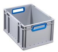 Allit Conteneur de transport gerbable L400xl300xH220mm gris PP poignée ouverte bleu pa Quantité:1