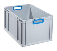 Allit 456775 632 Bac euro Poignées ouvert, 600 x 400 x 320 mm, Gris/Bleu