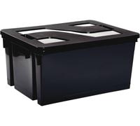 Bac de rangement renforcé gris 50L avec couvercle 560x410x295mm EDA - 17756
