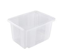 keeeper Boîte de Rangement avec Système d’Empilage, 38 x 28,5 x 20,5 cm, 15 L, Emil, Transparent