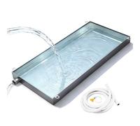 Bac de Récupération Climatiseur en Acier Inoxydable 8cm Profondeur avec Tuyau de Vidange Bac Condensat Climatisation Robuste pour Unité Extérieure Terrasse Garage(50x120cm(20x47in))