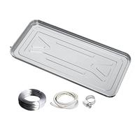Bac de Récupération de Climatiseur, de CVC en Acier Inoxydable avec Kit de Vidange, Durables pour Climatiseur Split Intérieur/extérieur(100x47.5x3cm/39.4x18.7x1.2in)