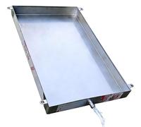 Bac de récupération des condensats en Acier Inoxydable | Argent plusieurs tailles for climatiseur, CVC et serpentin d'évaporateur(500x1200x40mm)