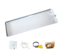 Bac de Récupération des Condensats en Métal Galvanisé avec Tuyau de Drainage de 2M, Sortie Latérale, Kit de Vidange, pour Systèmes Universels de Pompe a Chaleur de Climatiseur Divisé(81*24cm/32*9.4im)