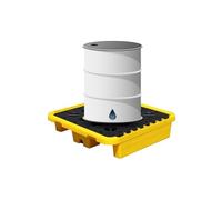 Bac de récupération des déversements Haute résistance 72 x 72 cm - Plateforme modulaire avec Grille, kit de cuve étanche, Solution Ultime de contrôle des déversements pour réservoirs de pétr