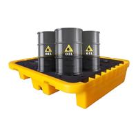 Bac de récupération des déversements Lar Capaci - Plateforme modulaire de rétention des déversements avec Drain et bac antidérapant, adaptée aux fûts d'huile, aux seaux de Peinture et aux So