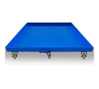 Bac de Récupération D'huile en Acier Inoxydable, Bac de Récupération avec Drain avec Roues Universelles pour Entrepôts, Usines, Sites Industriels(Blue,125x65x7cm/49x25.6x3in)