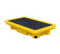 Bac de récupération modulaire pour réservoir d'huile, Plateforme étanche, Palette en polyéthylène Jaune et Noir, Convient aux entrepôts, usines et Autres lieux, Conception à Grille supérieur
