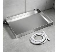 Bac de Récupération Universel for Climatiseur en Acier Inoxydable 304 bac de Récupération d'eau Hauteur 10 cm Étanche bac d'évacuation bac Récupération Condensat Clim(8x16x0.8in)