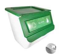 Bac de recyclage empilable, capacité 36L, mobilité facile, vert verre 3PAs + bon marché