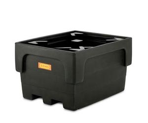 Bac de rétention 1 100 litres CUBI-PE pour 1 cubitainer sans caillebotis - Pour huiles, fioul, gasoil, diesel, produits chimiques - CEMO - 10938