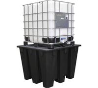 Bac de rétention 1100L PE avec caillebotis acier - format compact pour 1 IBC DRAKKAR - 08470