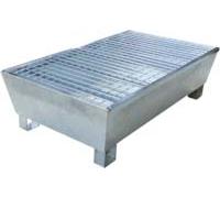 Bac de rétention 220L avec caillebotis 100% acier pour 2 fûts - format emboîtable compact DRAKKAR - 08363