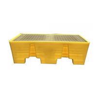 Bac de Rétention 240 l jaune pour Palette Euro avec caillebotis