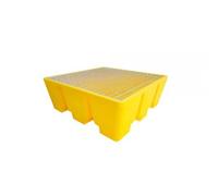 Bac de Rétention 475 l jaune pour 4 Fûts avec Caillebotis Metal