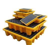 Bac De RéTention Anti-Fuites Durable Avec Grilles Pour La PréVention Des DéVersements De Produits Chimiques Et De FûTs D'Huile Dans Les EntrepôTs Et Les Usines Pour Usage Industriel(51.2*26.8*5.9)