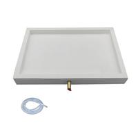 Bac de Retention, Bac Condensat Clim, avec Drain et Tuyau D'évacuation, Moulé en Une Seule Pièce, Étanche, pour la Maison, le Laboratoire et la Cuisine(White,55x25x4cm/22x10x1.6in)