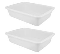 Bac de Retention de Laboratoire Blanc en Plastique, Lot de 2 | Plateaux Rectangulaires Portables, Plateau de Rangement pour Outils, Fournitures Expérimentales