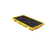 Bac de rétention des déversements industriels avec drain et accès pour chariot élévateur, conception modulaire pour la sécurité du stockage de produits chimiques, de pein,Yellow-80 L/130X68X15 CM