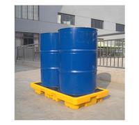 Bac de rétention d'hydrocarbures à Profil Bas pour 2 fûts - Bac de rétention en polyéthylène de 80 L avec système de Drainage Amovible. Solution de Stockage Industriel po