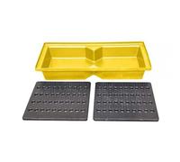 Plast'Up Bac de rétention empilable en PEHD 52 x 102 cm avec caillebotis - 70 L - F51058CJ