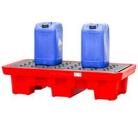 Bac de rétention en PE 1300x700x300mm - avec grille - cap. 120L MW Tools OPB2200