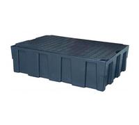 Bac de rétention EURO-PE avec caillebotis en polyéthylène - Capacité rétention 224 litres - CEMO - 8426