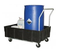 Bac EURO-PE mobil 2 roul+tes pivotantes freinées, 2 roul+tes fixes + guidon fixe CEMO - 8433