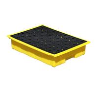 Bac de rétention grande capacité - Plateforme empilable en polyéthylène pour la rétention des hydrocarbures, palettes étanches jaunes et noires pour une gestion efficace des matières dangere