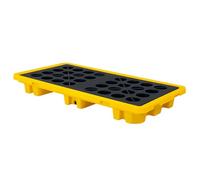 Bac de rétention modulaire avec système de drainage et passages pour chariot élévateur, palette de stockage de liquides 130 x 68 x 15 cm pour une gestion sûre des déversements et la protecti