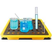 Bac de rétention modulaire en plastique, plateforme étanche pour applications in x 9 cm, jaune - Solution robuste pour prévenir les déversements et assurer une manipulation en toute sécurité