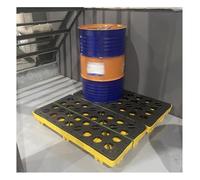 Bac de rétention modulaire Industriel pour fûts/bacs de rétention, empilable, avec système de Drainage et Maille en GA pour prévenir Les fuites, Jaune, 40 litres/120 x 60 x 17 cm