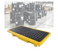 Bac de rétention modulaire pour Demi-fûts, bac de rétention drainable avec Grille, Rayures Jaunes et Noires, Convient à Une Utilisation intérieure/extérieure, GA, 25,8 x 14,2 x 4,7 Pouces.