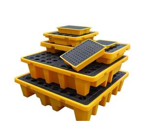 Bac de rétention modulaire pour déversements d'hydrocarbures - Plateaux Anti-fuites Robustes pour Une Gestion sûre des liquides Dangereux, Plateforme pour fûts pour Un co