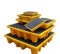 Bac de rétention modulaire pour déversements - Plateforme Robuste pour fûts d'huile, palettes étanches pour Le Stockage sécurisé des liquides Dangereux et des Solutions e