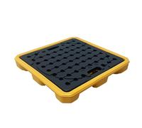 Bac de rétention modulaire pour fûts d'huile - Une Plateforme de sécurité Industrielle Facile à Nettoyer avec Une Grille, idéale pour la Gestion des déversements d'huile, de Produits chimiqu