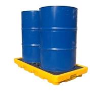 Bac de rétention modulaire robuste, palette de rétention des fuites industrielles en PEHD avec drain à écrou, compatible avec les chariots élévateurs, conception empilable pour une utilisation en en
