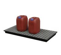 Bac de rétention PLAT 40 PEHD avec caillebotis en acier - Pour huiles, produits chimiques - CEMO