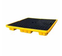 Bac de Rétention pour la Sécurité Industrielle | Matériau résistant aux acides, grille amovible, drainage(Style L 130x130x15cm)