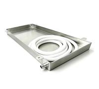 Bac de Rétention Robuste en Acier Inoxydable avec Sortie Latérale | Bac Antii-fuite Avec Accessoires d'évacuation Complets, Idéal for Condenseur, Plantes en pot et Chantier(12x20x4in)