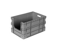 Bac de stockage gerbable en plastique - 65 litres - Gris