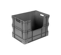 Bac de stockage gerbable en plastique - 90 litres - Gris -